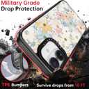 Bouvardia for iPhone 16 Case, Cute Design for Women & Girls, Protective & Aesthetic, Floral Theme - Flowers Blossoming (Gray Bumper)