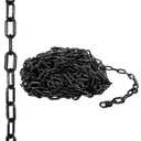 Acrux7 Plastic Chain 82 FT. 1.5 Inch Link Diameter Black Plastic Chain Link, Light Weight UV Protected Plastic Chain Barrier for Hanging Halloween Decoration, Crowd Control