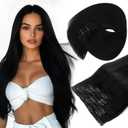 Sunny Hair Clip in Hair Extensions Straight Human Hair Clip in Extensions Remy Clip in Hair Extensions Real Human Hair Extensions Clip ins Jet Black for Women 22inch