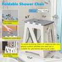 Foldables Shower Chair Seats for Inside Shower Stool Bench Folding Foldables Stools Adults Elderly and Disabled Seats Tub Benches Bathroom (Grey Seat Size Foldable ShowerChair 15.7x8.3x12.5)