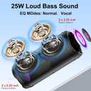 Portable Bluetooth Speaker, Bluetooth 5.4 Speaker, Dual Speaker with LED Display, Deep Bass,25H Playtime, Colorful RGB Lights,IPX7 Waterproof,TWS pairing for Outdoor/Home/Party/Travel,Gift Ideas