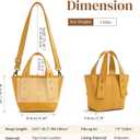 S-ZONE Leather Mini Crossbody Tote Bag Satchel Top-Handle Handbags Shoulder Purses with Adjustable Handle Strap