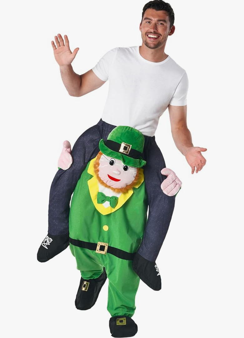 Morph Piggyback Leprechaun Costume for Adults, Leprechaun Outfit for Men, Fun St. Patrick's Day Costume, One Size