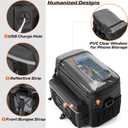 HODRANT Waterproof Motorcycle Handlebar Bag, Dirtbike Handlebar Bag for Cruiser Softail Dyna Sportsters, Bicycle Tool Storage Pouch with PVC Clear Window & USB Charge Hole, Bag Only