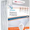 Guardmax Jersey Knitted Short Queen Size Mattress Protector - Waterproof & Dust Mite Proof Mattress Cover with Stretchable Pockets - Soft, Comfortable, & Noiseless Waterproof Fitted Sheet.(60x75x15) (White)
