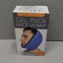  Face Ice Pack Wrap for TMJ, Wisdom Teeth, with 4 Reusable Hot Cold Therapy Gel Packs, Pain Relief for Head, Oral and Facial Surgery, Dental Implants, Blue (Blue(one Size Fits Most))