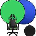 Portable Blue Green Screen Chair, 57 in Greenscreen Backdrop with Stand 2-in-1Double Sided Foldable Green Background, for Video Chats and Meetings, Photography, Photo Zoom, Streaming Games