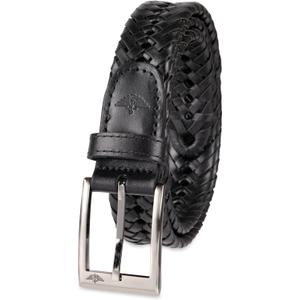 DOCKERS mens Braided Belt (38, Black Silver Buckle)