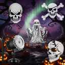 Tuanse Halloween Outdoor Projector Lights Halloween Laser Projector LED Flood Rotating Skull Light Holiday with Stars for Party Garden Landscape Decoration