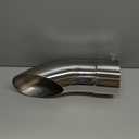 5 inch Inlet Curved Exhaust Tip, 5" Outlet 15" Overall Length Stainless Steel Turn Down Exhaust Tail Pipe, Bolt-On,Sleek Angle Cut, Polished Tailpipe, Silvery