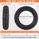 3.00-10 Tubeless Tire for Scooter E-Bike Motorcycle Moped Front Rear 2-Pack