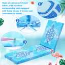 2 Pack Chaise Lounge Cushion Covers Outdoor (Not Includes Cushions) Waterproof Chair Cushion Replacement Covers 72 x 21 x 3 Inch for Patio Pool Lawn Slipcover with Ties (Ocean), 72.05 x 20.87 x 2.95 inches