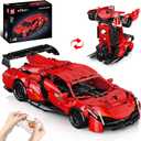 Mould King 15057 RC Sports Car Building Kit, 2 in1 APP Controlled Robot STEM Building Toy, Converts to Robot Mode, Model Car Kit for Adults, Racing Car Blocks Set for Teen Kids (1365 PCS)