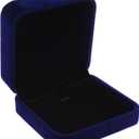 Cosmos Velvet Necklace Pendant Gift Box Jewelry Box (Royal Deep Blue Color)