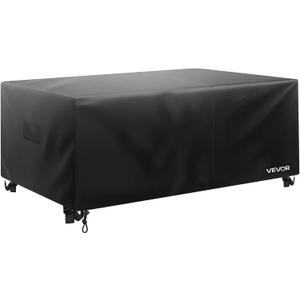 VEVOR Patio Furniture Cover, 420D Heavy Duty Waterproof Outdoor Dining Table and Chairs Cover, Large Rectangular Patio Table Covers with Air Vent for All Weather, 74L x 47W x 28H inch, Black