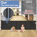 Reinforced 200 Inch Extra Wide Baby Gate Retractable Dog Gate 16.7ft Outdoor pet Gates for Wide Openings 37 Inch Tall No Sag Mesh Retractable Baby Gates for Doorways with Reinforced Strips, Black
