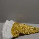 Mr. Pen- Christmas Tree Skirt 48 Inches, Sparkling Gold Sequin with White Faux Fur Christmas Tree Skirts