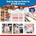 Fuxury 500 Count - Thank You Plastic T-shirt Bags White with Handles (11.5" x 6.5" x 21"), Grocery, Take Out, To Go, Restaurants, Convenience Store,Retail Shopping Bags in Bulk for Small Business