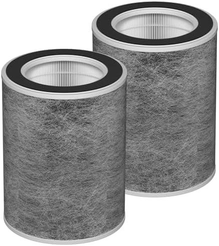 HP201 True HEPA Filter Replacement Compatible with Shark HP200 Series, Models HP201, HP202, HP301, HP302, UA205, AP1000 3-in-1 Max HC501, HC502 Air Cleaner Purifier, 2 Pack