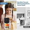 Electric Mason Cordless Vacuum Sealer Kit for Wide-Mouth & Regular-Mouth Mason Jars, for Food Storage and Fermentation, Black