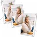 3 Pack Acrylic Picture Frames 5x7 Photo Frame Clear Magnetic Picture Frame With Stand for Home Office Horizontal or Vertical Display