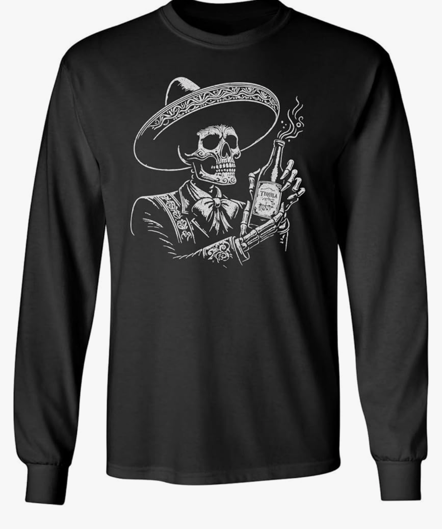 Mexican Skeleton - Dia De Los Muertos Long Sleeve T-Shirt