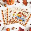 Fall Theme Party Supplies Kit, Serves 50: Complete Autumn Harvest Disposable Dinnerware Set - Includes Paper Dinner & Dessert Plates, Napkins,Thanksgiving/Autumn Party Decorations.