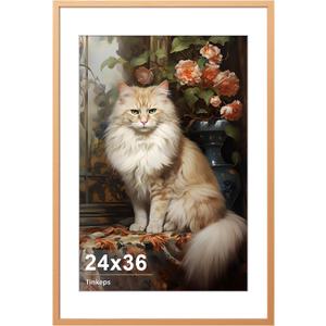 24x36 Metal Poster Frame - 24 x 36 Aluminum Picture Frame with Mat for 20x30 Photo, Tempered Glass Cover, Rose Gold Wall Hanging Photo Frame for Home Dcor