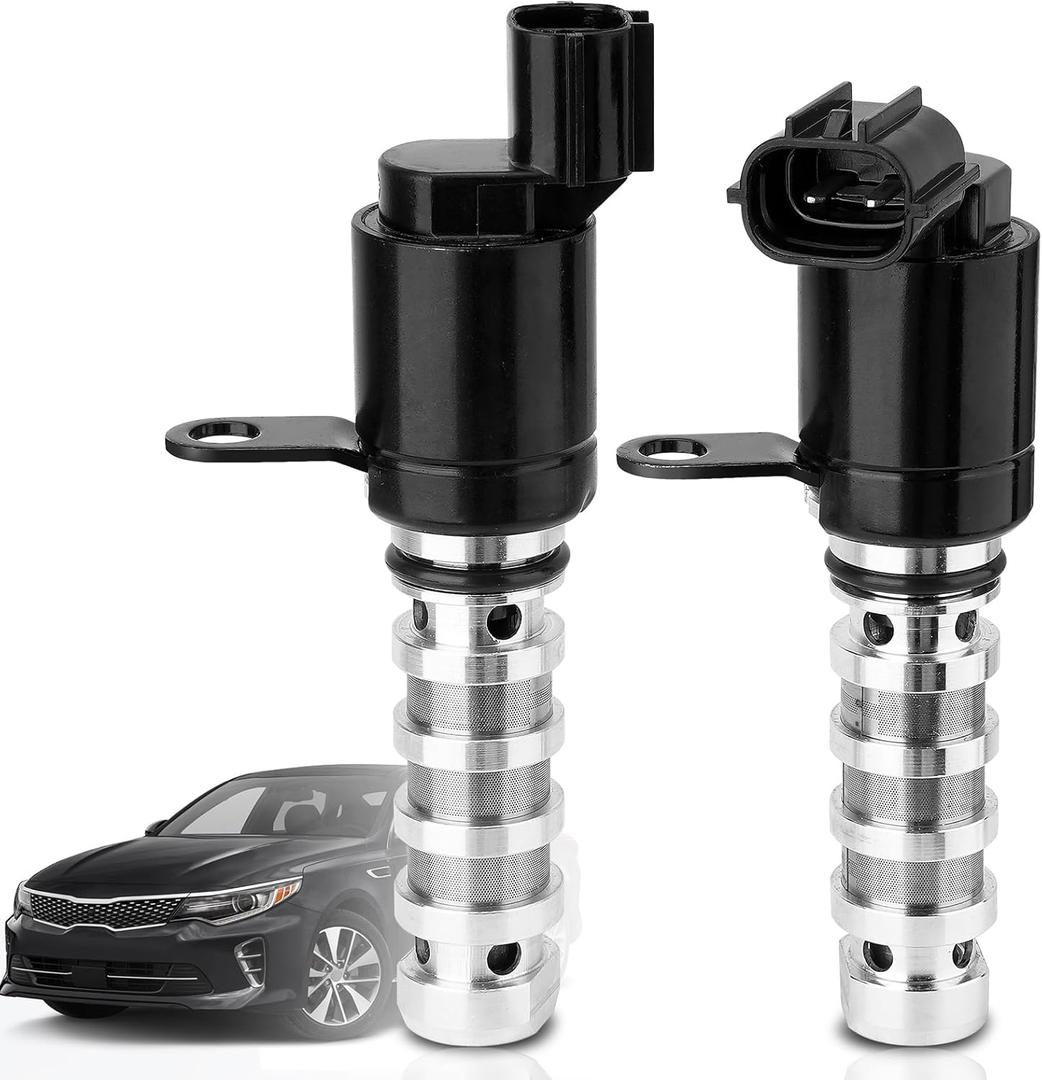 2PCS Intake & Exhaust Engine Variable Valve Timing (VVT) Solenoid Compatible with Hyundai Sonata Santa Fe Tucson & Kia Sorento Forte Optima Sportage 2.0L 2.4L Replace# 24375-2G500 243552G500