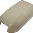 X AUTOHAUX Center Console Cover Lid for Volvo XC90 2004-2014 Armrest Cover Pad Replacement Faux Leather Beige