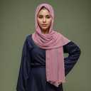 Fashion Chiffon Hijab For Women,Scarf With Gold Bead Chains Decorated Abaya Accessories Muslim Headscarf Shawl (Gray)