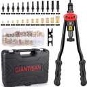 GIANTISAN Rivet Nut Tool Kit,16-Inch Rivnut Tool Kit with 12 Metric and SAE Mandrels, 176Pcs Rivet nut Assortment Kit, Designed for Labour Saving, Ideal for Automotive, Home and DIY Projects