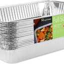 20-Pack Heavy Duty Full Size Aluminum Foil Deep Pan, 21x13 Disposable Roasting Pan for Cooking, Baking & Grilling, Large Chafing Pan for Catering, Steam Table, Buffets of Hotel & Restaurant