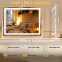 Vanity Mirror with Lights, 34'' x 26'' Lighted Makeup Mirror, Touch Screen with 3-Color Lighting, Dimmable for Vanity Desk Tabletop Square White