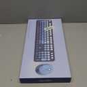 Nowlike Wireless Keyboard and Mouse Combo, Retro Typewriter Keyboard with Round Keycaps, FullSize Ergonomic, Blue, Ideal for Windows PC, Home, Office, and College, Wireless Keyboard Mouse Combo