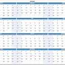 PlanetSafe Calendars 2026 Annual 24" tall x 36" wide 12-Month Horizontal Sky Blue Wet & Dry-Erasable Wall Calendar - Yearly Planner - Complete with marker, eraser and marker snap-in holder - BN