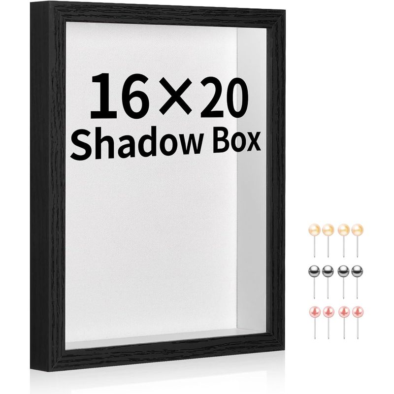 Shadow Pictore 16x20 Shadow Box Picture Frame Display Case with Soft Linen Back ...