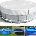 LXKCKJ 15 Ft Round Pool Cover, Solar Covers for Above Ground Pools, Summer Pool Cover Protector with Cover Accessories, PE Tarp Ideal for Waterproof and Dustproof (Silver)