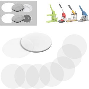 200Pcs Clear Badge Film 70mm (2.76in), Transparent Badge Protective Film for 2.25 Inch 58mm Button Maker Machine, Plastic Film for DIY Round Badge Button, Circle Button Making Parts Mylars