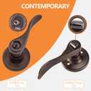 1 Pack Entrance Door Handle, Oil Rubbed Bronze Reversible Door Lever Perfect for Interior Door and Closet, Traditional Wave Style Keyed Entry Door Lock