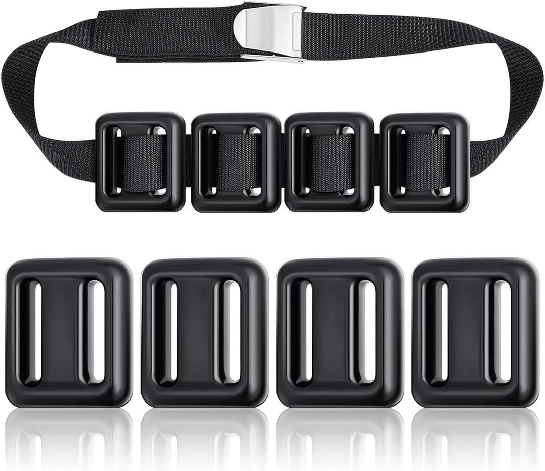 4 Pcs Dive Weights Belt for Scuba Diving Coated Dive Weights Nylon Dive Belt with Metal Quick Release Buckle for Free Diving Spear Fishing