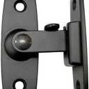 QCAA 2.5" Heavy Forged Solid Brass Door Latch, 90 Degree Right Angle Door Latch Buckle for Doors & Windows, Matte Black, 1 Pack, Made in Taiwan