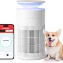 SwitchBot Air Purifier for Home up to 3620 ft, HEPA Air Purifier with Pet Mode, Washable Filter, Aromatherapy, 10 RGB Lights, Cleans Odor Pets Hair Pollen Dust Smoke, Work with Matter HomeKit Alexa (White)