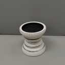 Candle Holder for Pillar Candle Set of 2, Farmhouse Wood Candle Holder, Rustic Wooden Candle Stand, Vintage Small Wooden Candlestick Holders for Living Room, Table Centerpiece, Rustic White