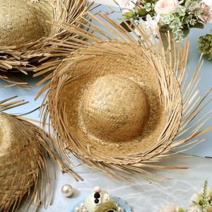 Aneco Hawaii Straw Hats Adults Straw Luau Hats Beachcomber Hat Puerto Rico Pava Hat Scarecrow Costume Accessory
