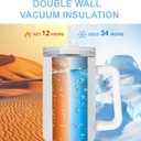 40 oz Sublimation Tumbler with Handle and Straw Keeps Cold for 34 Hours 2 Pack Stainless Steel Double Wall Vacuum Insulated Travel Mug Cup Tumblers Bulk Sublimation Blank White