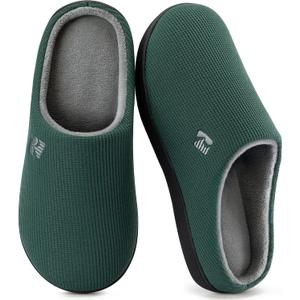 RockDove Men's Original Two-Tone Memory Foam Slipper, Size 7-8 US Men, Greyish Green