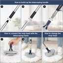Spin Mop and Bucket System with180-Degree Rotating Head Telescopic Handle Dual Chamber Bucket Floor Cleaning Set with 3 Mop Refills Dual-Function Wringing Hand-Press and Foot-Pedal