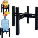 Adjustable Drink Dispenser Holder - Stand for 6-11" Dispenser, Fits 1-3 Gallon Glass Water Jar, Black