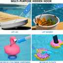 TidyMister Upgraded Pool Pole 9 Ft Long with Hidden Hook Retriever Aluminum Extended Poles for Skimmer Net Brush and Vacuum Head, Standard Size 1-1/4 Dia.